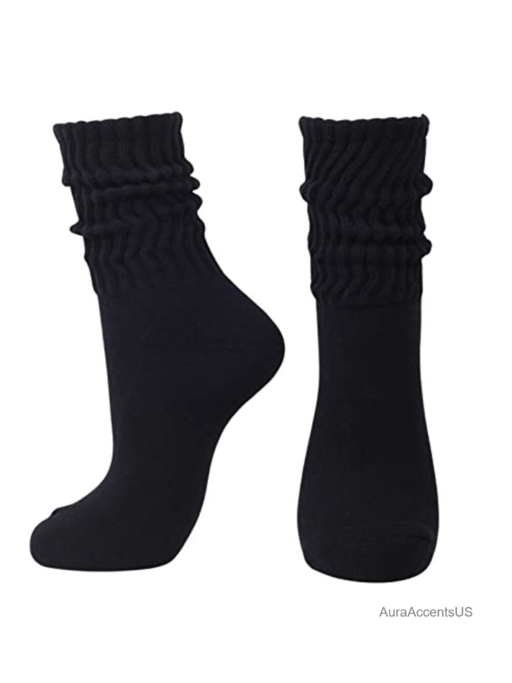 Slouch Scrunch High Tube Socks Women Cotton Ribbed Knit Calf Socks